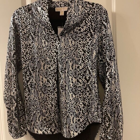 Michael Kors inverted Pleat Snakeskin Top Size XS New - Picture 1 of 4